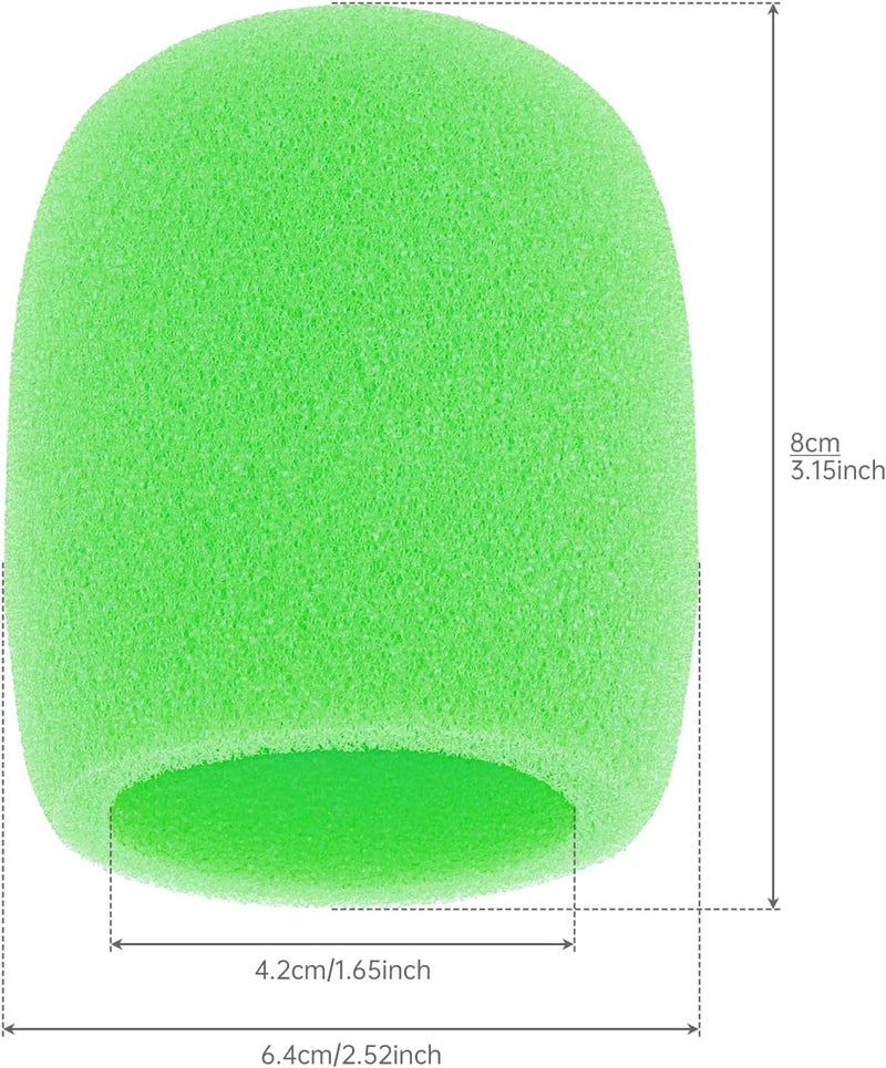OriGlam 5pcs Thick Foam Mic Covers Handheld Microphone Windscreen, Washable Pop Filter Microphone Cover for KTV Performance (Green) - Image 5